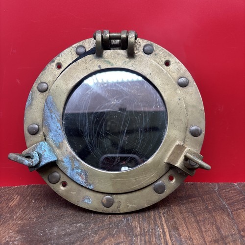 Vtg brass porthole - brass,