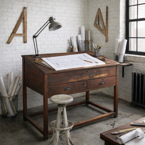 Vintage antique drafting table - vintage,
