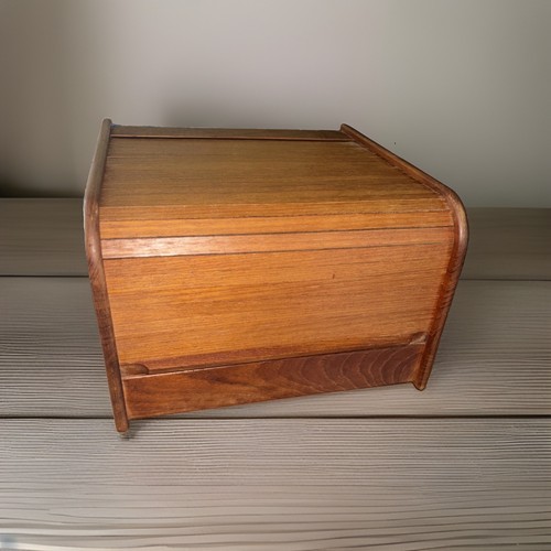 Vintage teak wood tambour - teak,